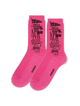 YOUTHHOSTEL GRAPHIC SOCKS [PINK]