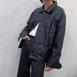 レザーピンタックジャケット/EV leather pin tuck jacket (3 colors)