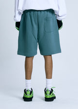EMBLEM EMBROIDERRY SWEAT SHORTS_GREEN