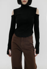 ショルダースプリットウォーマーポーラーTシャツ/Shoulder split warmer polar T-shirt (4color)