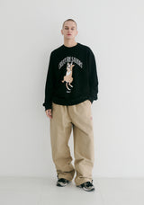 CS ラッキークルーネック / BSR2223FWPO070 CS LUCKY CREWNECK BLACK