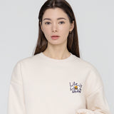 Drawing Letter Flower Smile Sweatshirt_Purple Logo