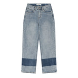 2トーンミックスロールアップデニムパンツ/TWO TONE MIXED ROLL UP DENIM PANTS [6605]