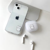 ホワイト - ワン コジル サムキャット カップル AirPods Caseマット