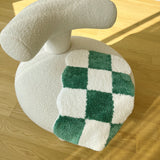 Curvy checkerboard mini rug - Green
