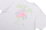 ウォータープリントフラワーTシャツ/WATER PRINTING FLOWER TEE SHIRT_LIGHT GREY