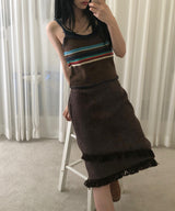 tassel midi skirt