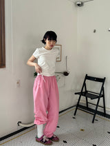 ribbon string pants (pink)