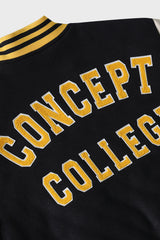 Big Patch Black Ivory Baseball Jacket / Varsity Jacket