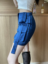 サテンカーゴストラップミニスカート / 952. Satin cargo strap mini sk (3color)