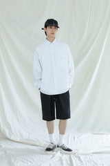 ONE TUCK BERMUDA PANTS BLACK (6561071497334)