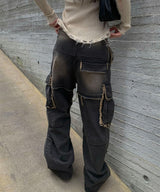 (Unisex) Frank cargo denim pants