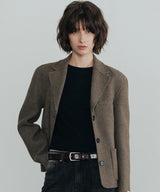 Happiness Handmade Herringbone Wool Jacket_Brown