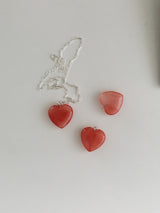 ロディンチェリーストーンハートネックレス / [925silver] Rodin Cherry stone Heart Necklace