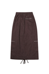 WASHED 2WAY ZIP SKIRT_BROWN