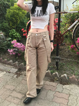 Waist slit lettering t