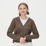 WOOL CROP KNIT CARDIGAN_BROWN (6610811912310)