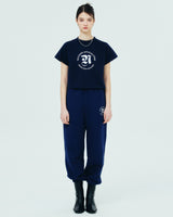 ROMAN TYPO LOGO TSHIRT-NAVY (6681175457910)