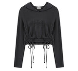 コレクションシャーリングクロップフーディー