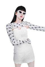 WHITE SHOULDER COVER CROP TOP (6624150323318)
