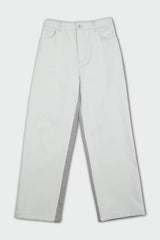 スプライスドデニムパンツ / Spliced Denim pants (white/grey)