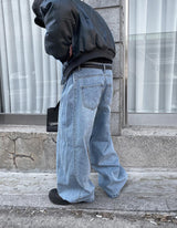 No.9842 snap wide light denim PT