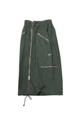WASHED 2WAY ZIP SKIRT_KHAKI