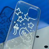 Black - Somecat Drawing Glitter Phone Case