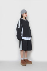 2wayナイロンスェットシャツ / two-way nylon sweatshirt