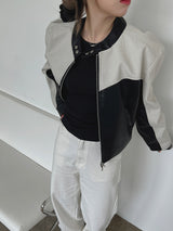 モーターカラーマッチングレザージャケット / motor color matching leather jacket