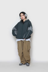 パイピングカラーフードジップアップ / Piping Color Hood Zip-up