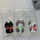 MerryBlack - Sketch Some Cat Christmas Card Storage Phone Case
