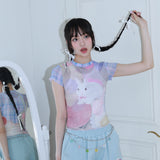 バニーチェックメッシュトップ / 0 4 bunny check mesh top