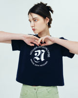 ROMAN TYPO LOGO TSHIRT-NAVY (6681175457910)