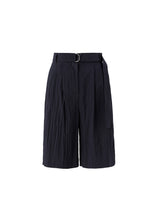 Two tuck half pants - Navy (6699531042934)