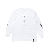 SIDE B OVERSIZED LONG SLEEVES T-SHIRTS WHITE / BLACK (4626279628918)