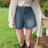[Bellide made] Vintage Wood Washing Denim Shorts