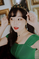 エメラルドスクエアパールチョーカーネックレス / Emerald Square Pearl Choker Necklace