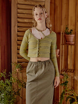 Cross Line Crop Knit (Green)