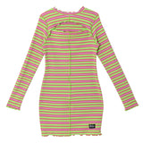 マルチカラーインターロックドレス / GREEN MULTI COLOR INTERLOCK DRESS