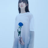 ブルーローズレイヤードTシャツ/0 6 blue rose layered t-shirt