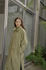 フェイクファーロングコート/FAKE FUR LONG COAT_GREEN TEA