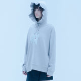 バニーラッフルフーディー/0 7 bunny ruffle hood - GREY