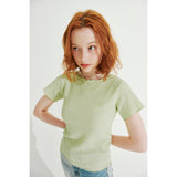 インタールックステッチエンボッシングトップ/INTERLOCK STITCH EMBOSSING TOP_MELON