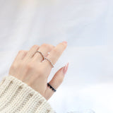 スワンハートレイヤードリングセット / Swan Heart Layered Ring Set / 5 set (2 color)