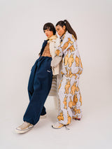 ロゴコットンスーパーワイドパンツ / BSR2223FWPT006 LOGO COTTON SUPER WIDE PANTS NAVY