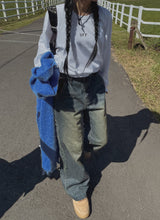 (UNISEX)カラーリングカーペンダーワイドデニムパンツ