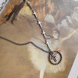 コインブラッククロス2ウェイネックレス/ky Coin Black Cross Two Way Necklace