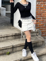 デイリーUネックTレイヤードノースリーブセット / Daily U-neck Tee Layered Sleeveless Set