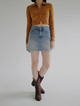 ビーフカラージップアップTシャツ / Beef collar zip-up T-shirt (4color)